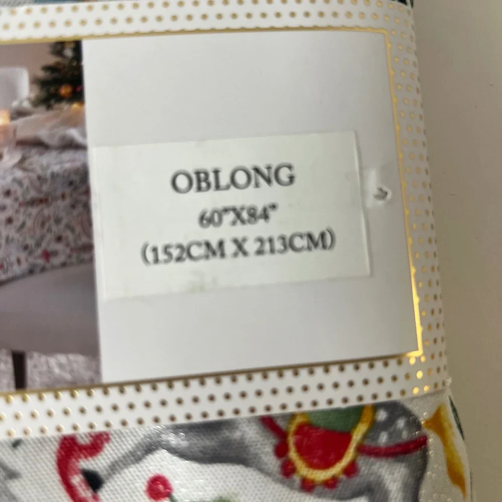 Cupcakes and Cashmere Nutcracker Tablecloth Oblong 60x84 Christmas Holiday NEW